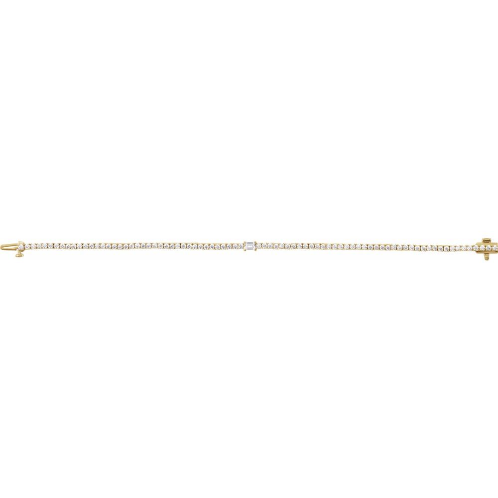 Diamond Tennis Bracelet with Emerald Center Stone