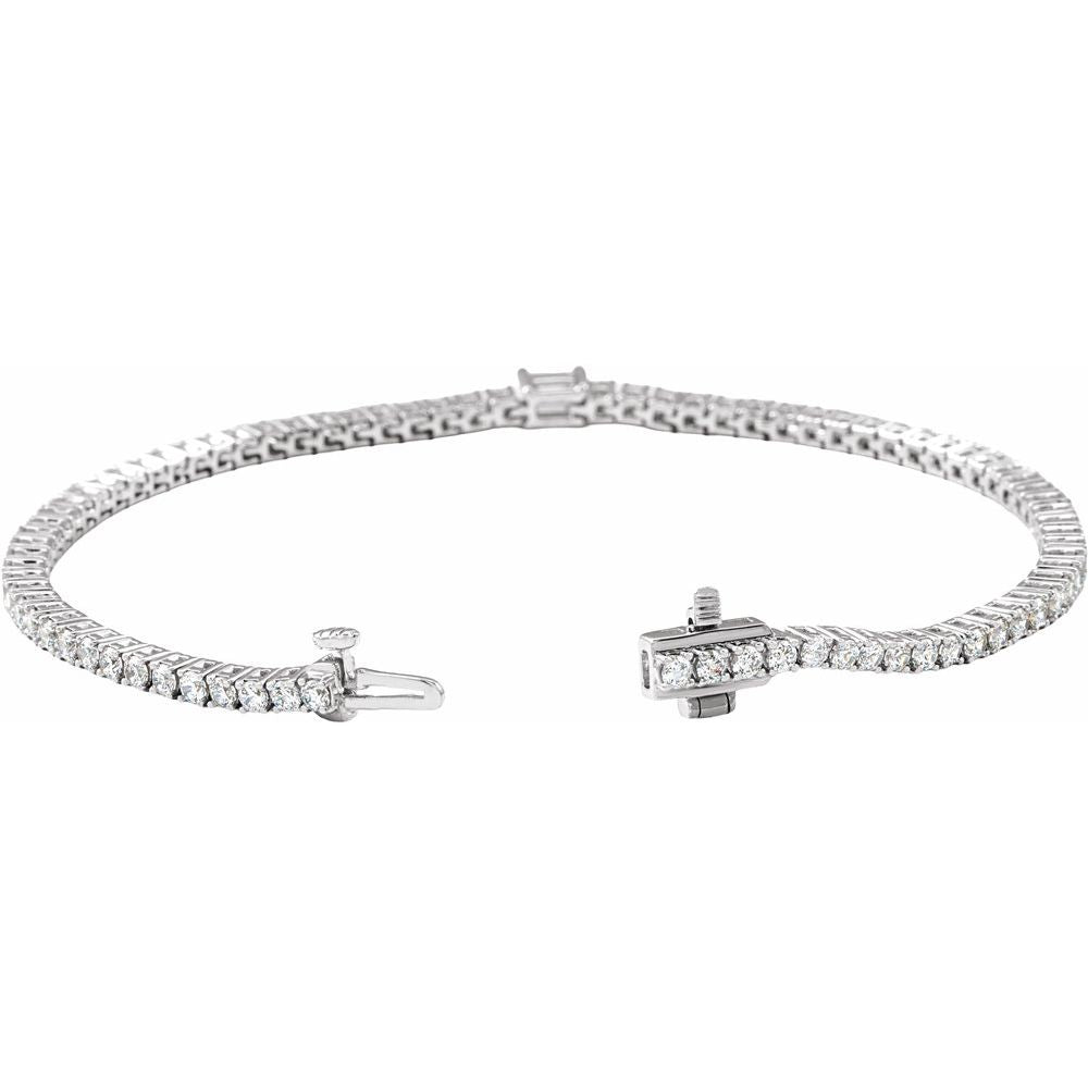 Diamond Tennis Bracelet with Emerald Center Stone