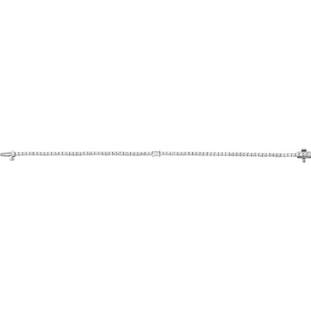 Diamond Tennis Bracelet with Emerald Center Stone
