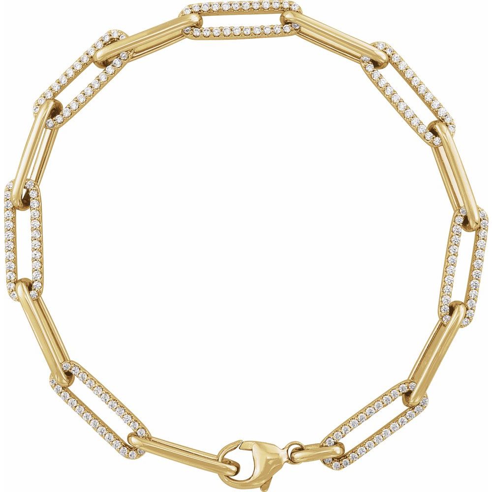Diamond Paperclip Link Bracelet