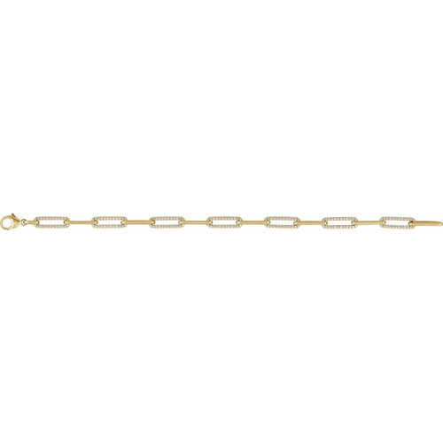 Diamond Paperclip Link Bracelet