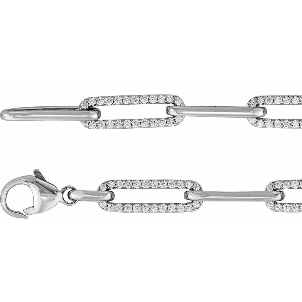 Diamond Paperclip Link Bracelet